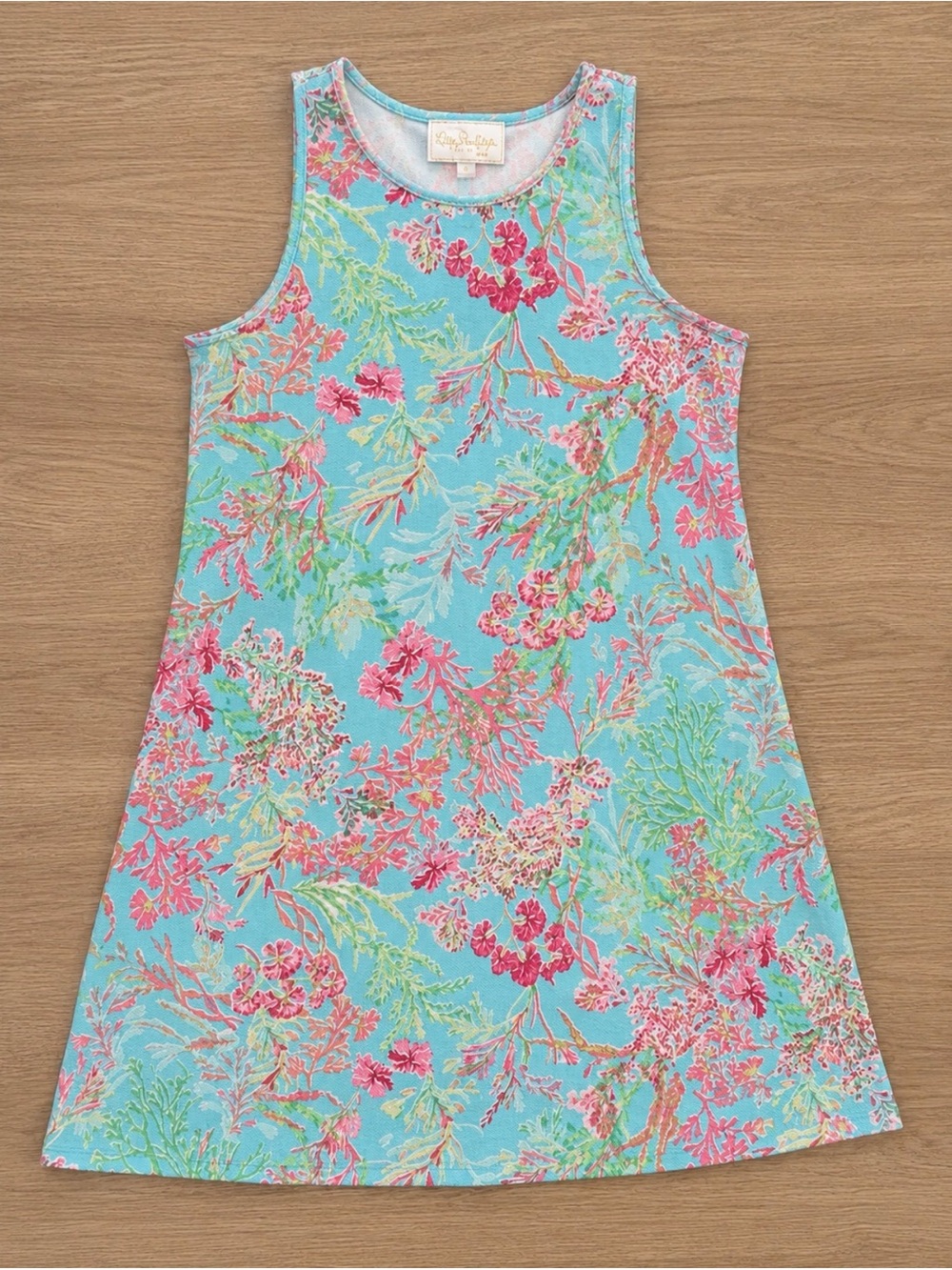 Cappagallo Aqua Floral Tank Dress